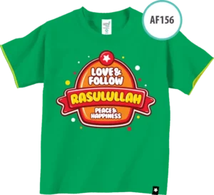 AF156 Kaos Anak Love & Follow Rasulullah, Peace & Happiness
