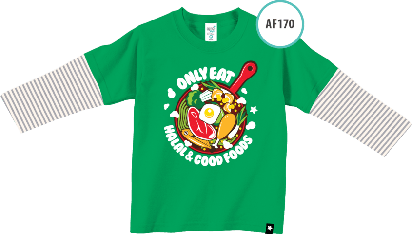 AF170 Kaos Anak Only Eat Halal & Good Food