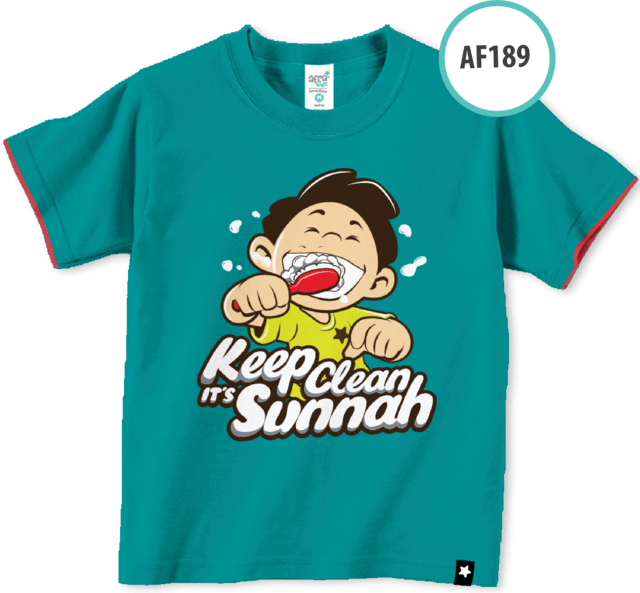 AF189 Kaos Anak Keep Clean It’s Sunnah